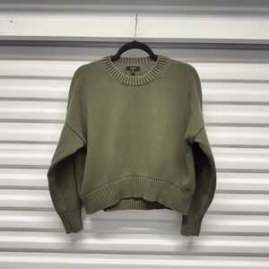 Quince Cropped Cotton Crewneck Sweater